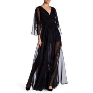 Lotus Threads Chiffon Maxi Overlay Lace Romper